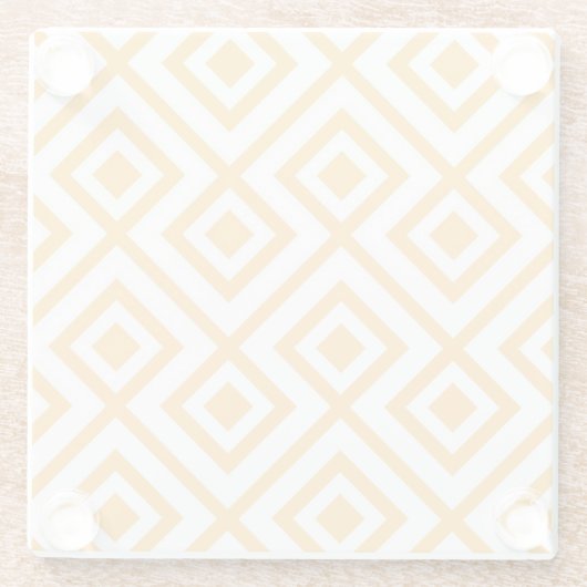 Geformtes geometrisches Muster der Raute Glasuntersetzer (Rückseite)