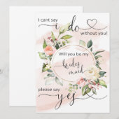 Gefragt Brautparty Bridesmaid-Vorschlagskarte (Vorne/Hinten)