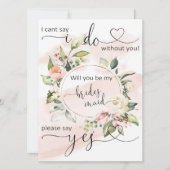 Gefragt Brautparty Bridesmaid-Vorschlagskarte (Vorderseite)