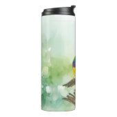 Gefreute handgemalte Gouldia Finch Birds Thermosbecher (Nach links gedreht)