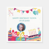 Gefreuter Text zum benutzerdefinierten Foto der Ge Serviette (Vorderseite)