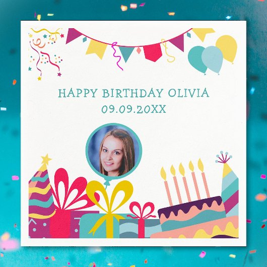 Gefreuter Text zum benutzerdefinierten Foto der Ge Serviette