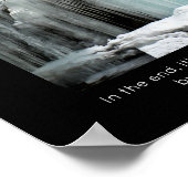 Gefrierblauer Wasserfall mit inspirierendem Zitat Poster (Ecke)