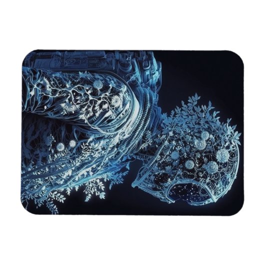 Gefrierfloraler Astronaut Magnet (Horizontal)