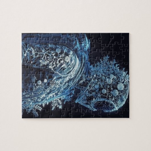 Gefrierfloraler Astronaut Puzzle (Horizontal)