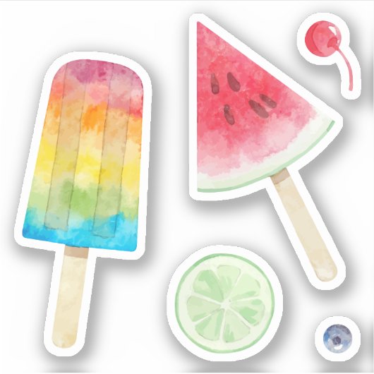 Gefrierfrüchte und Bar- und Wassermelonenfrüchte Aufkleber (Vorderseite)