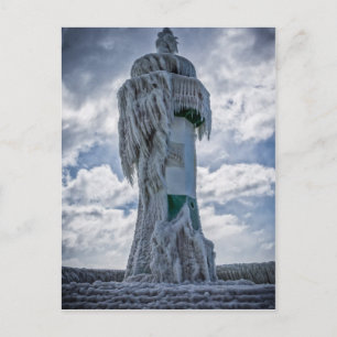 GefrierLeuchtturm an der Ostsee Postkarte