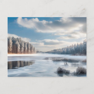Gefriersee im Wald Postkarte