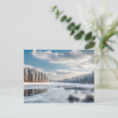 Gefriersee im Wald Postkarte (Stehend Vorderseite)