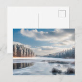 Gefriersee im Wald Postkarte (Vorne/Hinten)