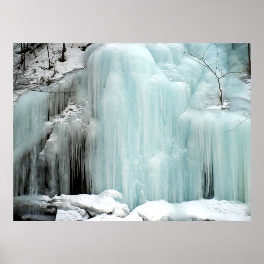 Gefrierwasserfall, blau poster (Vorne)