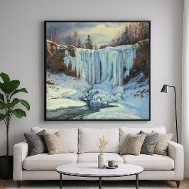 Gefrierwasserfall - Impressionismus Art Art Poster