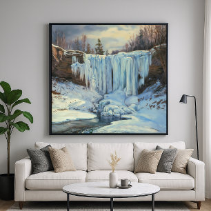 Gefrierwasserfall - Impressionismus Art Art Poster