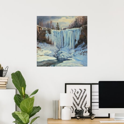 Gefrierwasserfall - Impressionismus Art Art Poster (Heimbüro)
