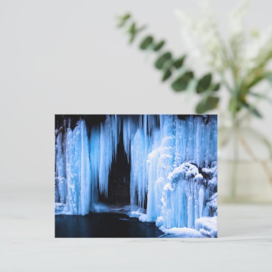 Gefrierwasserfall Postkarte (Stehend Vorderseite)