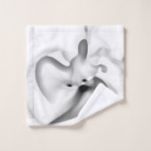 gefroren: Abstrakt, grau, weiß und schwarz Badhandtuch Set (Waschlappen)