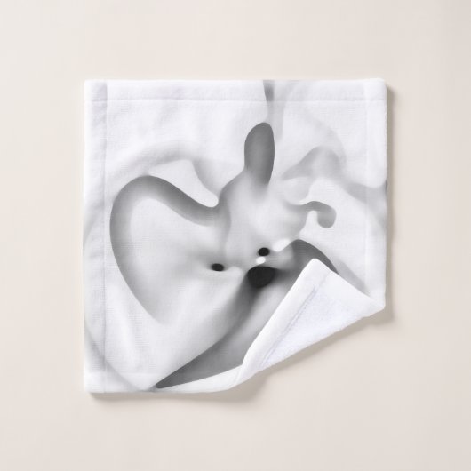 gefroren: Abstrakt, grau, weiß und schwarz Badhandtuch Set (Waschlappen)