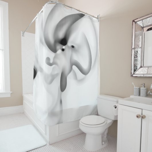 gefroren: Abstrakt, grau, weiß und schwarz Duschvorhang (Beispiel)