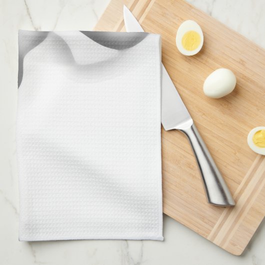 gefroren: Abstrakt, grau, weiß und schwarz Geschirrtuch (Viertel Falte)