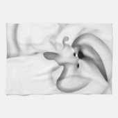 gefroren: Abstrakt, grau, weiß und schwarz Geschirrtuch (Horizontal)