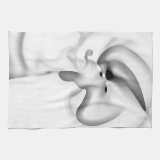 gefroren: Abstrakt, grau, weiß und schwarz Geschirrtuch (Horizontal)