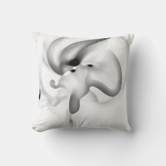 gefroren: Abstrakt, grau, weiß und schwarz Kissen (Vorderseite)