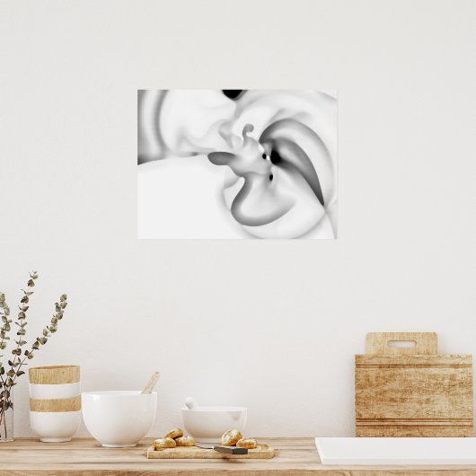 gefroren: Abstrakt, grau, weiß und schwarz Poster (Küche)