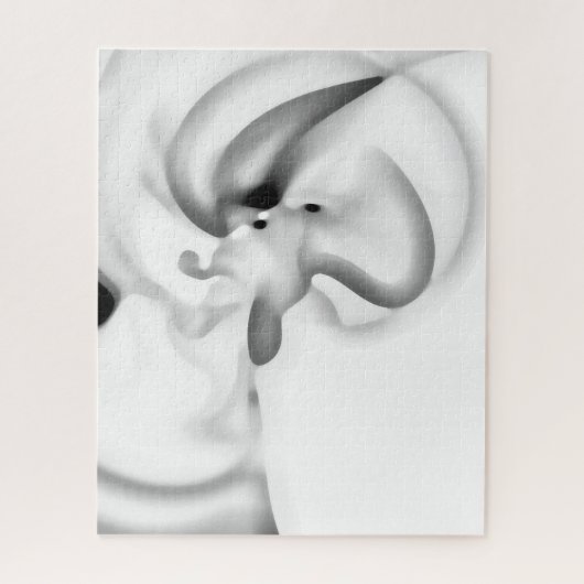 gefroren: Abstrakt, grau, weiß und schwarz Puzzle (Vertikal)