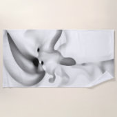 gefroren: Abstrakt, grau, weiß und schwarz Strandtuch (Vorderseite)