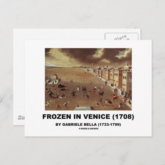 Gefroren in Venedig (1708) von Gabriele Bella Postkarte (Vorne/Hinten)