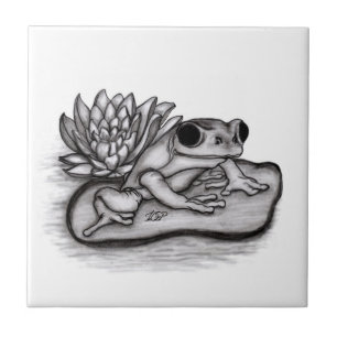 Gefroren mit Lotus-Blume Fliese