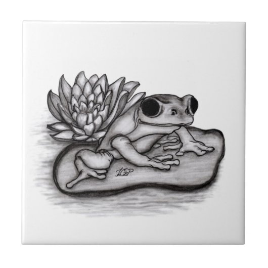 Gefroren mit Lotus-Blume Fliese (Vorderseite)