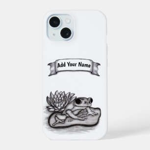 Gefroren mit Lotus-Blume , Name hinzufügen iPhone 15 Hülle
