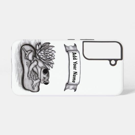 Gefroren mit Lotus-Blume , Name hinzufügen Samsung Galaxy Hülle (Rückseite (Horizontal))