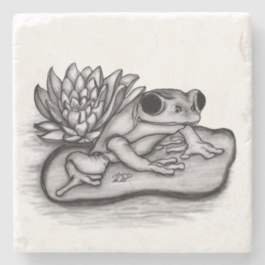 Gefroren mit Lotus-Blume Steinuntersetzer (Vorderseite)