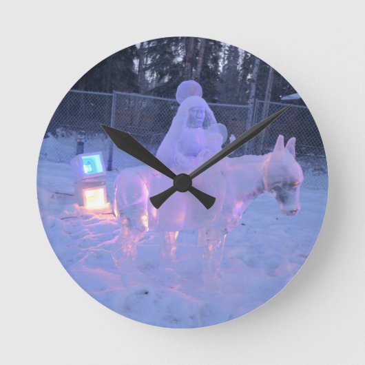 gefroren runde wanduhr (Vorderseite)