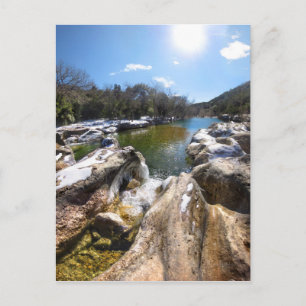 Gefrorene Bildhauerfälle Barton Creek Austin Texas Postkarte