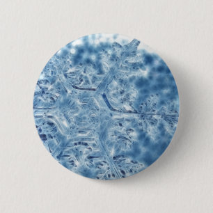 Gefrorene Eiskristall-Fraktal-Schneeflocke Button