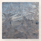 Gefrorene Eiskristalle Glasuntersetzer (Vorderseite)