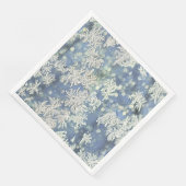 Gefrorene Frost-Abstraktfotografie Blau/Weiß Serviette (Ecke)