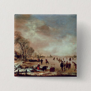 Gefrorene Kanal-Szene Button