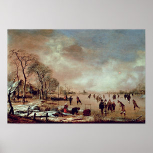 Gefrorene Kanal-Szene Poster