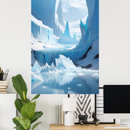 Gefrorene Landschaft Poster (Heimbüro)