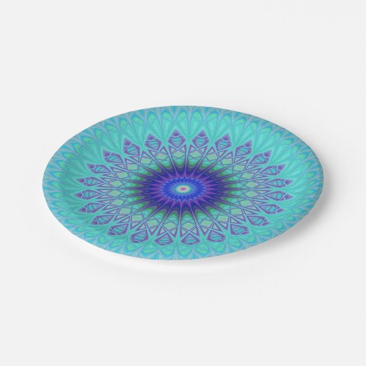 Gefrorene Mandala Pappteller (Schrägansicht)