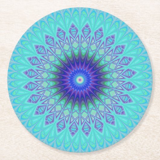 Gefrorene Mandala Runder Pappuntersetzer (Vorderseite)