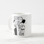 Gefrorene Rohre - Klempner unterstützt Mann mit Ba Kaffeetasse (Vorderseite Links)