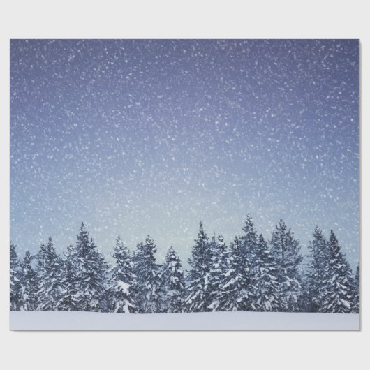 Gefrorene Schnee-Winter-Waldszene Geschenkpapier (Flach)