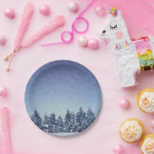 Gefrorene Schnee-Winter-Waldszene Pappteller (Party)