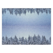 Gefrorene Schnee-Winter-Waldszene Tischdecke (Vorderseite (Horizontal))