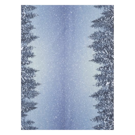 Gefrorene Schnee-Winter-Waldszene Tischdecke (Vorderseite)